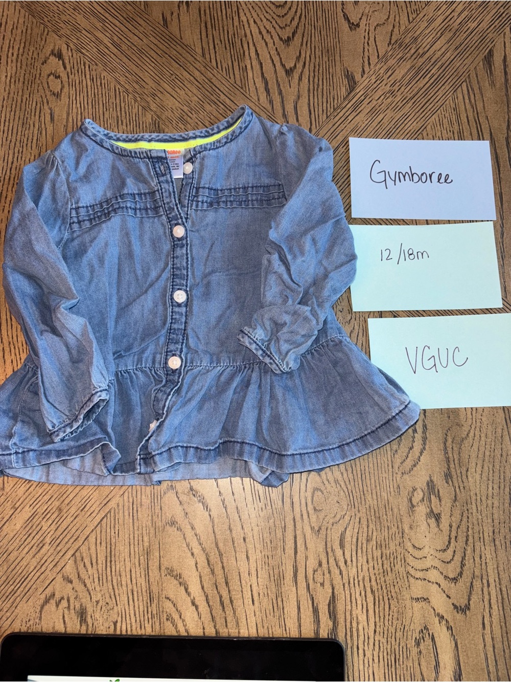 Gymboree Toddler Denim Peplum Top - Blue